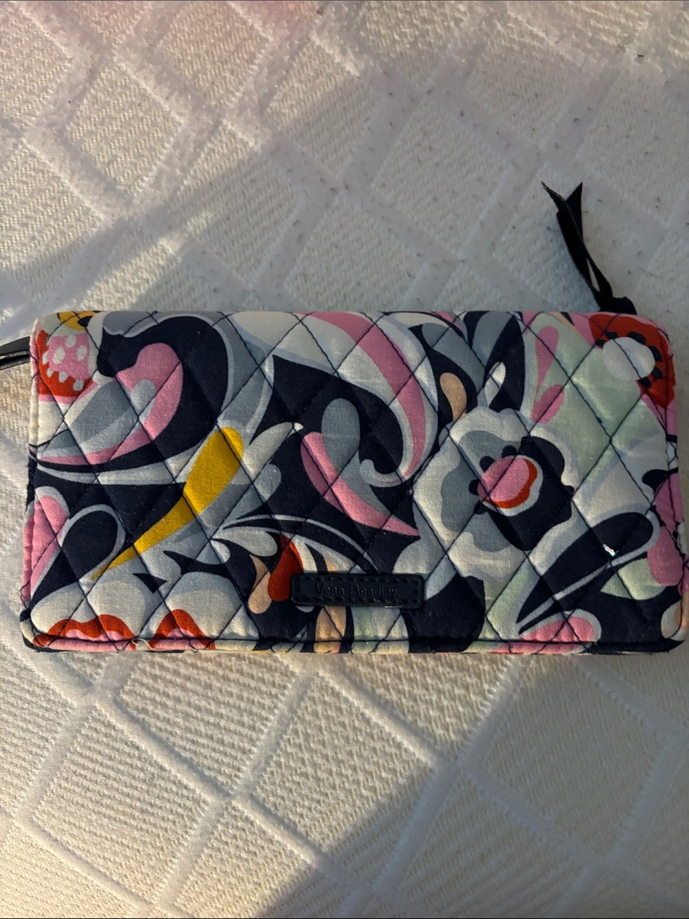 Vera Bradley Pink Floral Quilted Zip Wallet